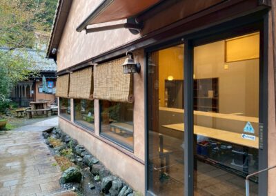 山中｜枝垣、竹ボール、すだれ、竹ベンチ｜竹製品、竹垣